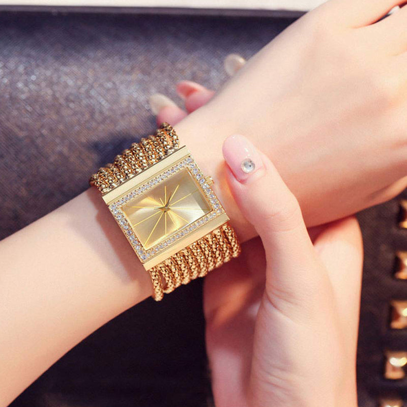 šChristmas Special Offerš„Ladies Rhinestone Quartz Square Watch