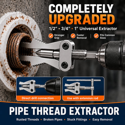 🔧 Broken Pipe Thread Extractor | Drill-Powered Nipple Remover