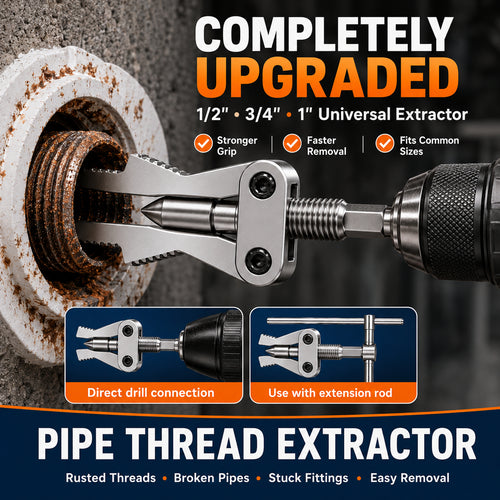 🔧 Broken Pipe Thread Extractor | Drill-Powered Nipple Remover