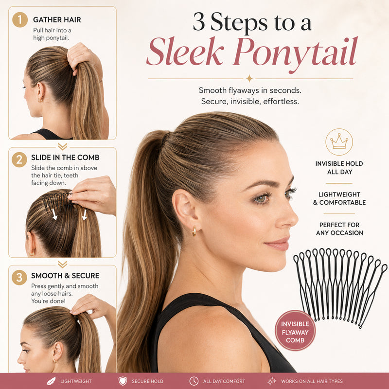 Flexible Invisible Grip Flyaway Hair Comb