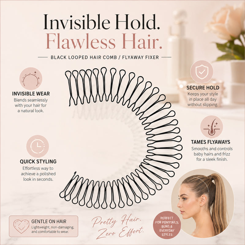 Flexible Invisible Grip Flyaway Hair Comb