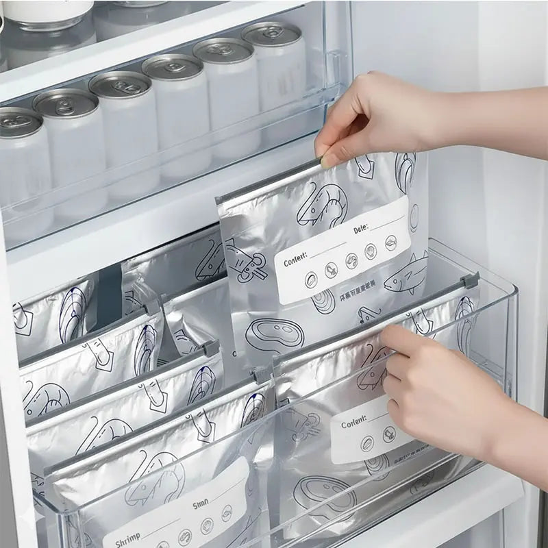 💥Thick Reusable Food Storage Bags – Freezer Safe, Airtight, Stand-Up Design🍴✨
