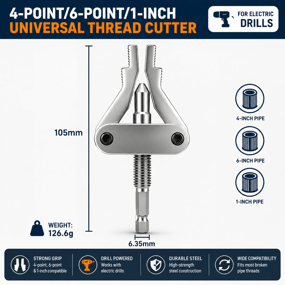 🔧 Broken Pipe Thread Extractor | Drill-Powered Nipple Remover