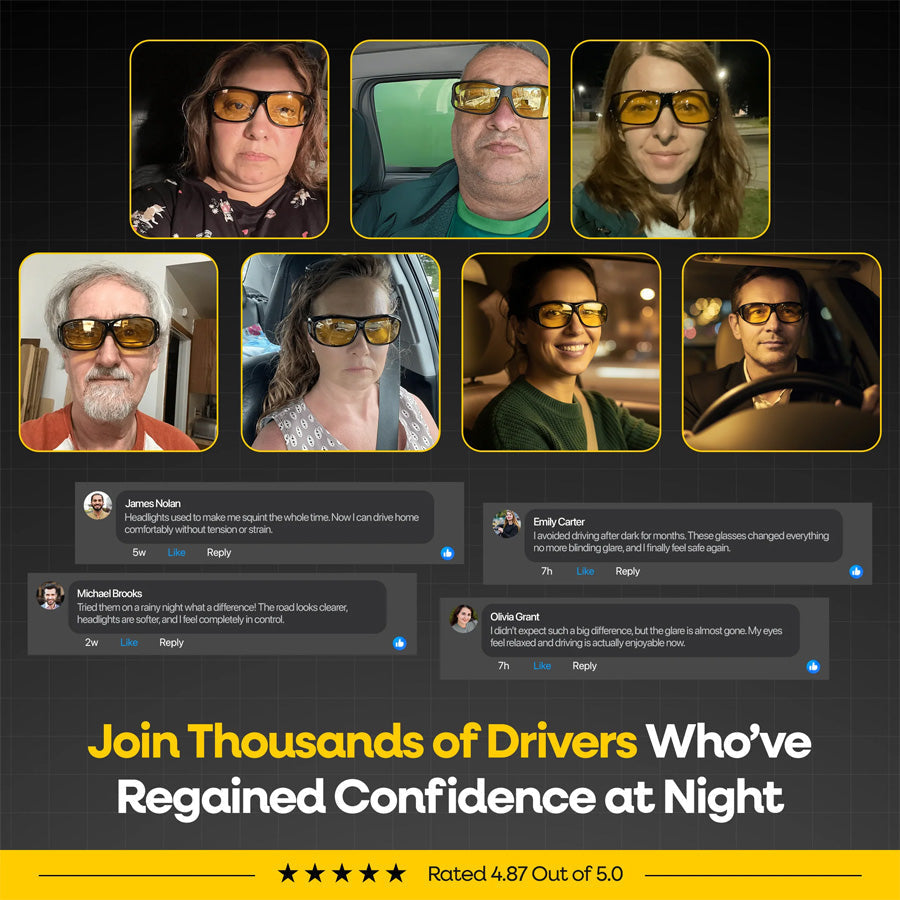 🛑 Stop Blinding Headlights! Drive Safer & Clearer Tonight 🚘✨ Night Vision Driving Glasses