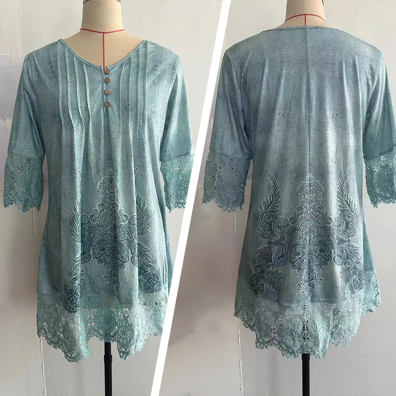 🔥Elegant lace dress with half-long sleeve and V-neck for women