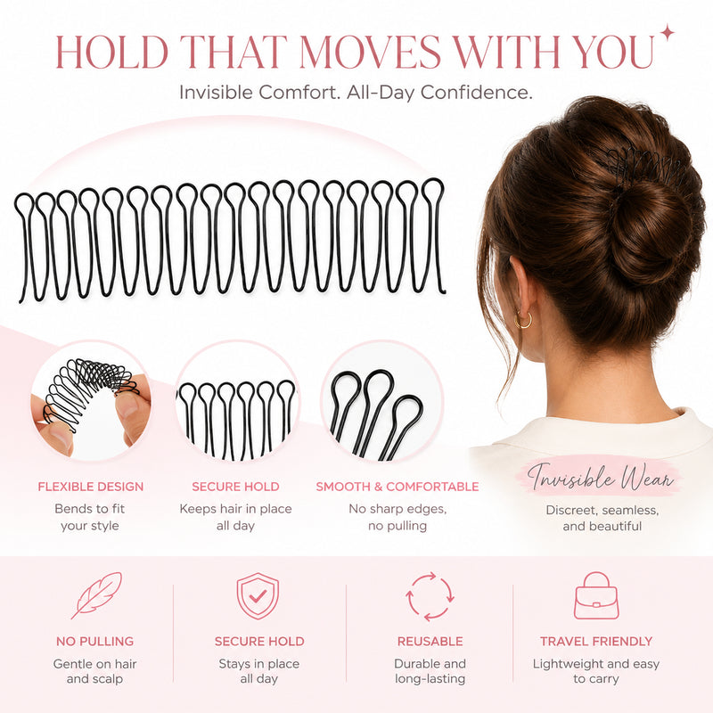 Flexible Invisible Grip Flyaway Hair Comb