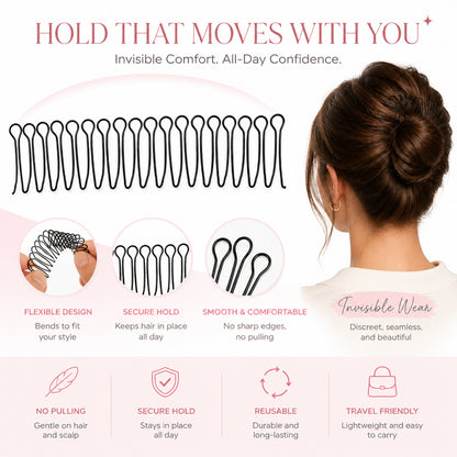 Flexible Invisible Grip Flyaway Hair Comb