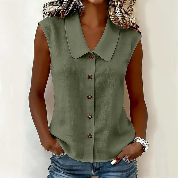 Women’s V-Neck Button-Down Top