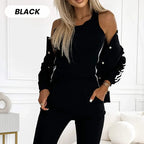 Women's Casual 3-Piece Set - Jacket, Tank Top & Pants