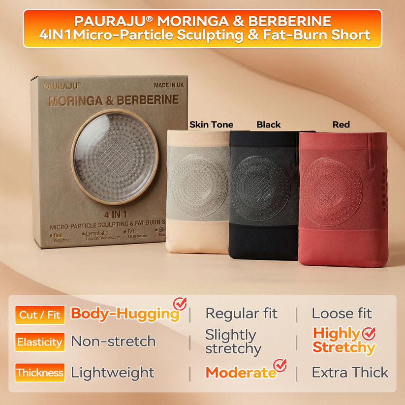 𝐌𝐨𝐫𝐢𝐧𝐠𝐚 & 𝐁𝐞𝐫𝐛𝐞𝐫𝐢𝐧𝐞 4‑In‑1 Micro‑Particle Sculpting & Fat‑Burn Shorts