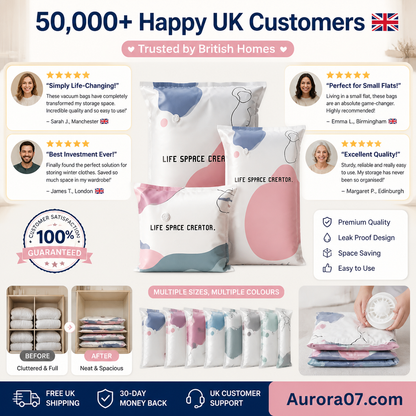 🧳No‑Pump Vacuum Storage Bags – Press & Seal, No Pump Needed. Saves 80% Space, Keeps Clothes Dry & Dust‑Free