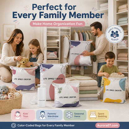 🧳No‑Pump Vacuum Storage Bags – Press & Seal, No Pump Needed. Saves 80% Space, Keeps Clothes Dry & Dust‑Free