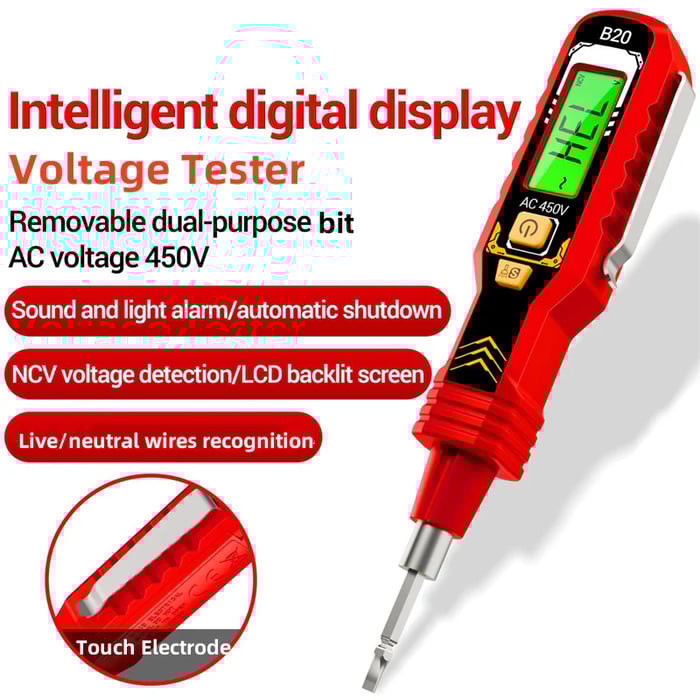Non-Contact Voltage Tester with LCD Display