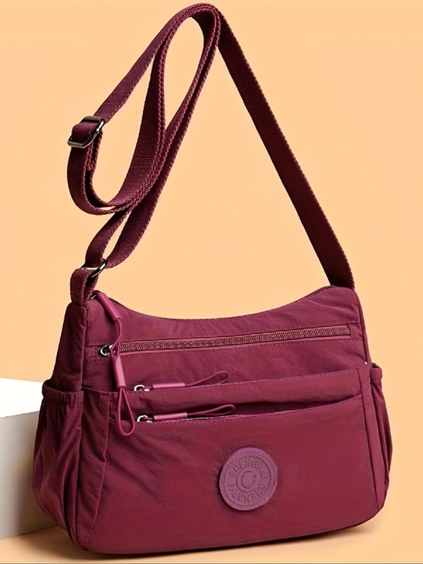 👜 Women Solid Color Crossbody Bag ✨ Multi-Pocket Zipper Fashion Daily Bag