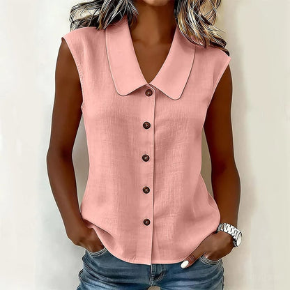 Women’s V-Neck Button-Down Top
