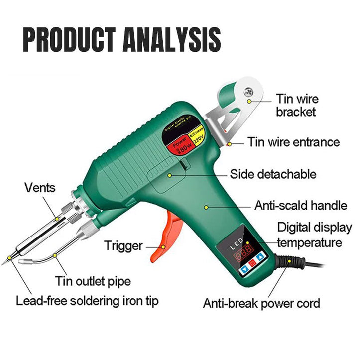 Digital Display Soldering Iron - Auto Feed Tin Wire