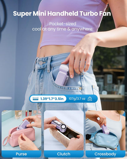 🌬️Buy 1 Get 1 Free✨Turbo Handheld Fan – LED Display, 6 Speeds, 3000mAh🔋
