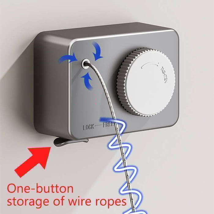 Drill-Free Invisible Adjustable Clothesline