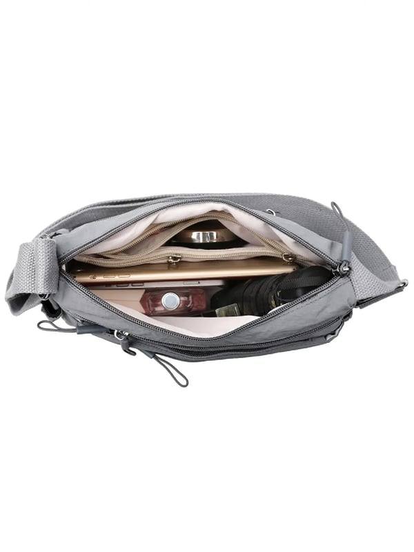 👜 Women Solid Color Crossbody Bag ✨ Multi-Pocket Zipper Fashion Daily Bag