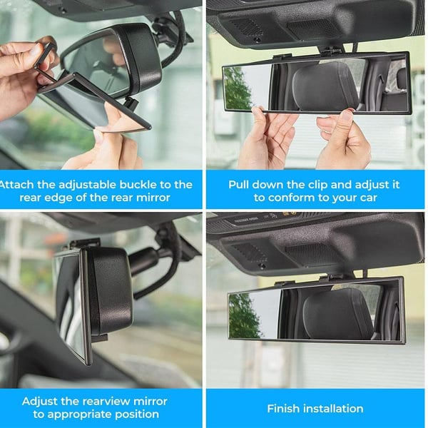 Universal Interior Clip On Panoramic Rearview Car Wide Angle Mirror