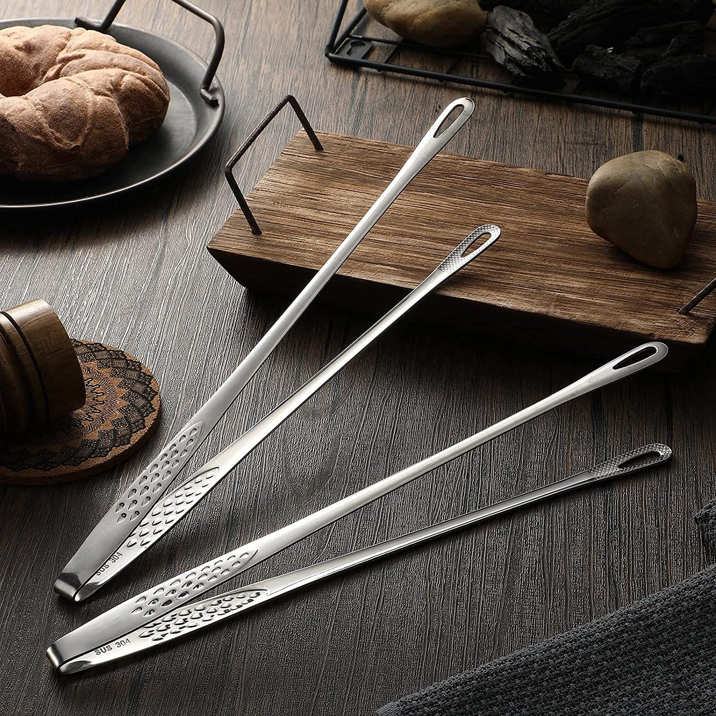 🔥Buy 1 Get 1 Free!✨Stainless Steel Barbecue Tongs – Multipurpose, Easy Grip, Easy Clean 🍖