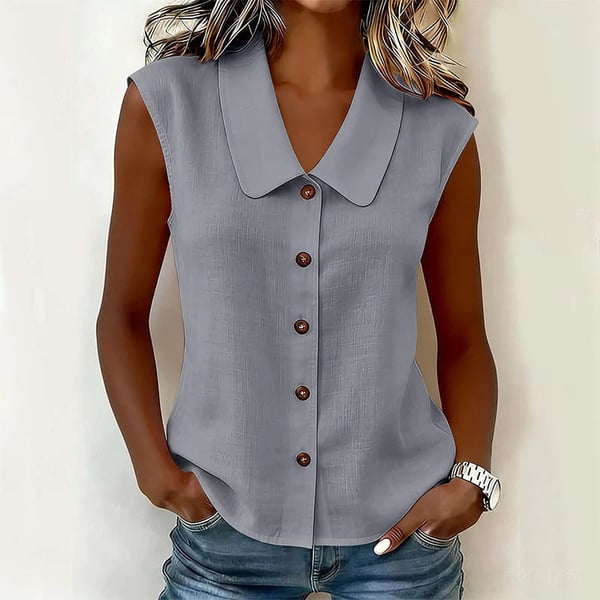 Women’s V-Neck Button-Down Top