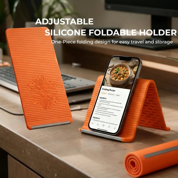 Flexible Silicone Aluminum Phone holder stand, Bendable Rollable Foldable Design