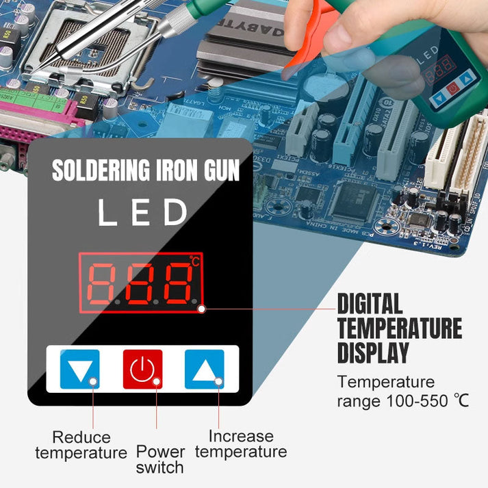 Digital Display Soldering Iron - Auto Feed Tin Wire