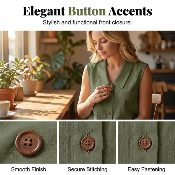 Women’s V-Neck Button-Down Top