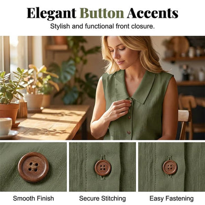 Women’s V-Neck Button-Down Top