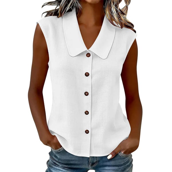 Women’s V-Neck Button-Down Top
