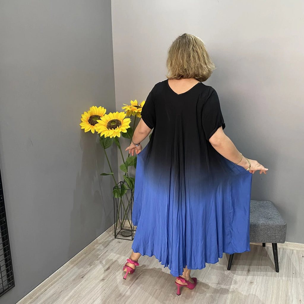 🔥🌷Big Promotion 50% OFF👗Italy Casual Gradient Tie-dye Long Dress