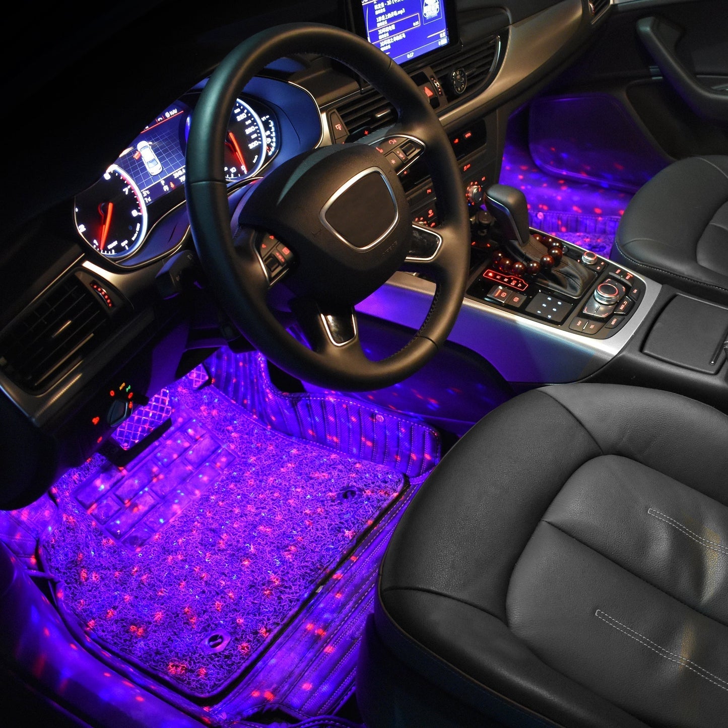 Car Interior USB Star Light 4 PCS(7 Color Voice Control with Remote Control)
