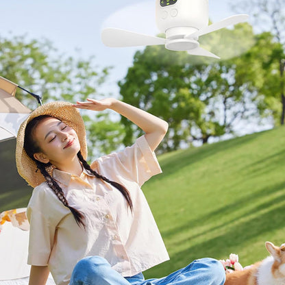 🌬️Summer Hot Sale✨Rechargeable Ceiling Fan with LED Lights
