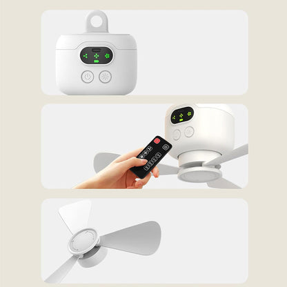 🌬️Summer Hot Sale✨Rechargeable Ceiling Fan with LED Lights