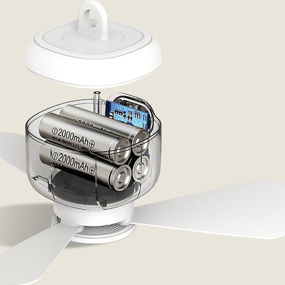 🌬️Summer Hot Sale✨Rechargeable Ceiling Fan with LED Lights
