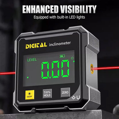 4-Side Magnetic Digital Angle Finder with Laser