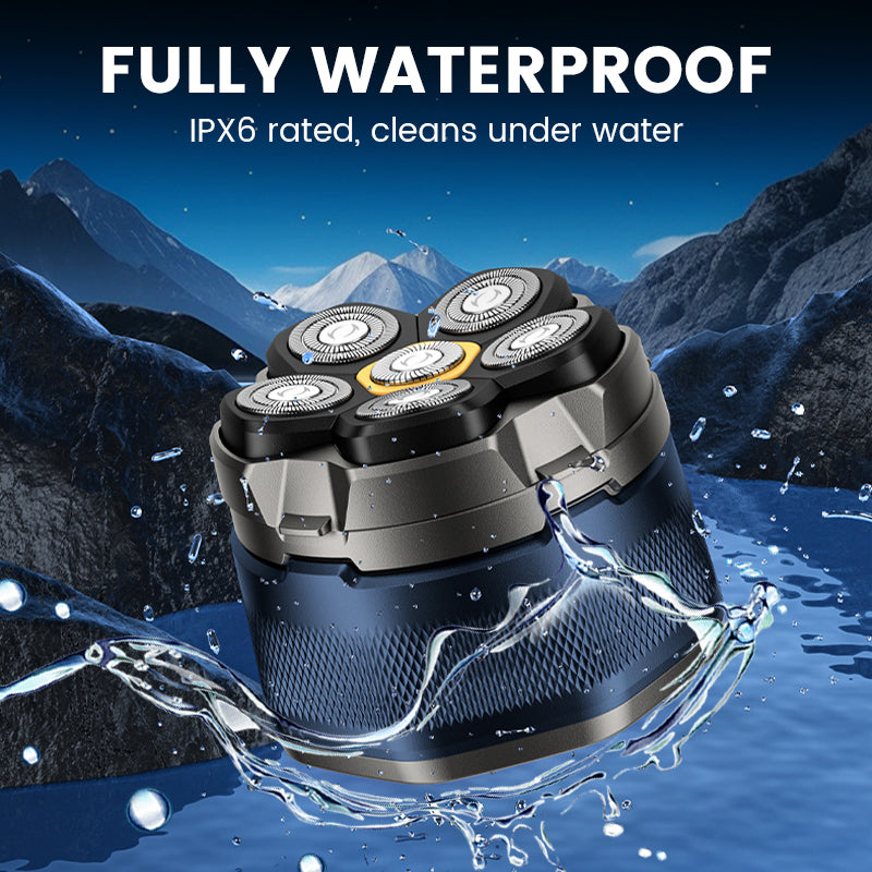 6D Waterproof Head Shaver Kit for Bald Men