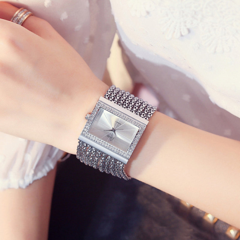 🎄Christmas Special Offer💥Ladies Rhinestone Quartz Square Watch