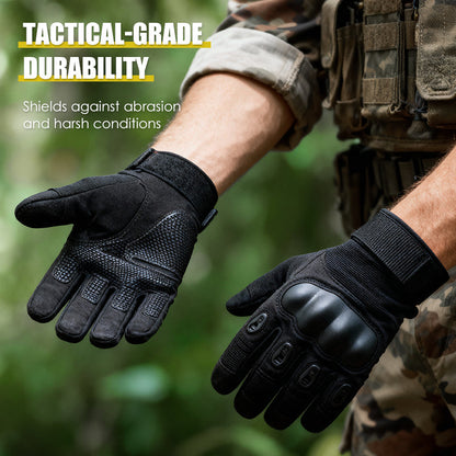 Abrasion-Resistant Full-Finger Work Gloves – Touchscreen on 3 Fingers, Reinforced Palm & Tactical Durability