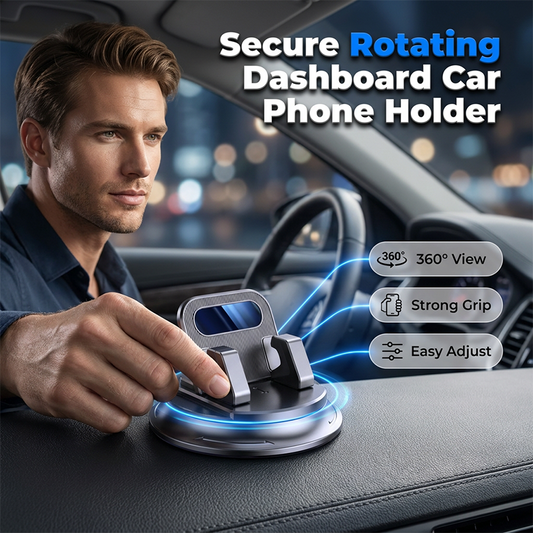 🚗 50% OFF NOW!📱Rotating Dashboard Car Phone Holder–Hands-Free Phone Mount 🛡️