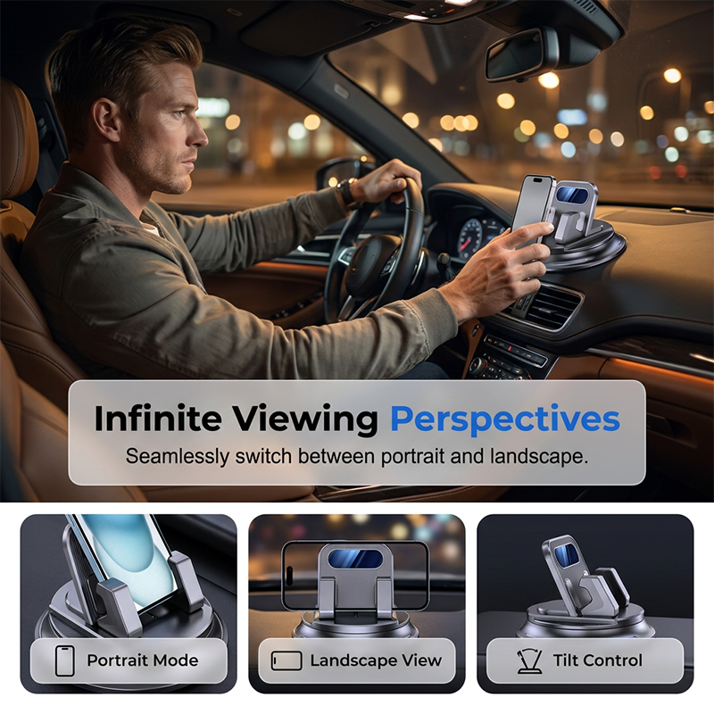 🚗 50% OFF NOW!📱Rotating Dashboard Car Phone Holder–Hands-Free Phone Mount 🛡️