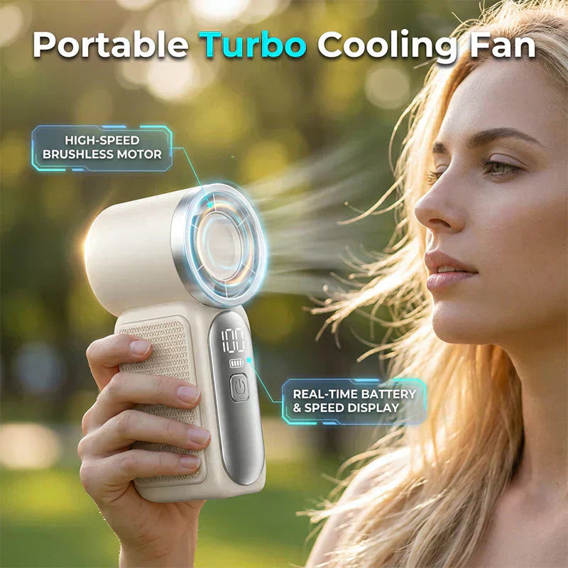 🌬️Buy 1 Get 1 Free✨Turbo Handheld Fan – LED Display, 6 Speeds, 3000mAh🔋