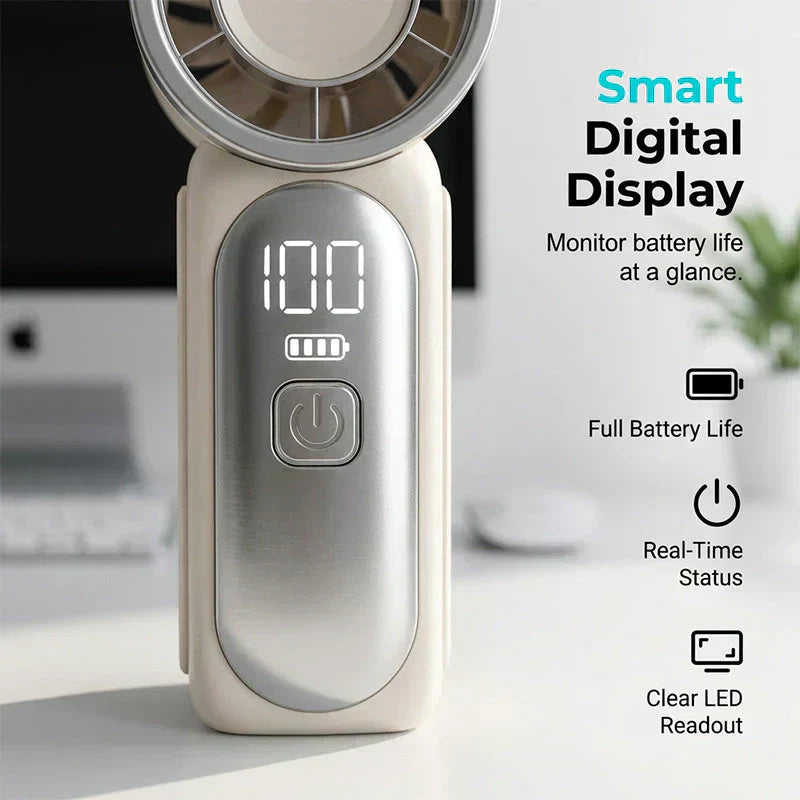 🌬️Buy 1 Get 1 Free✨Turbo Handheld Fan – LED Display, 6 Speeds, 3000mAh🔋