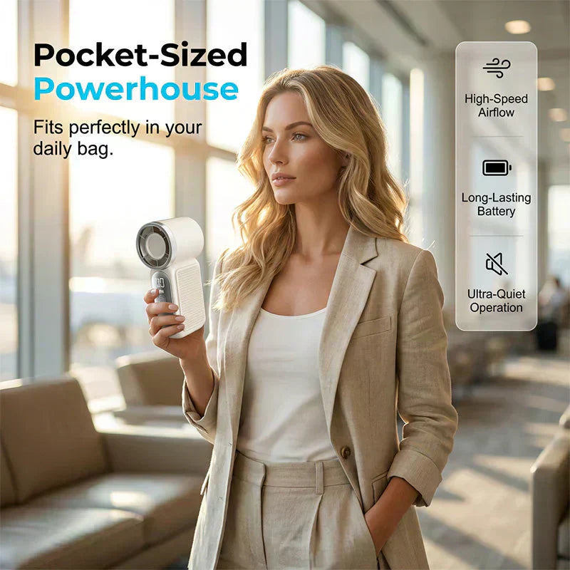 🌬️Buy 1 Get 1 Free✨Turbo Handheld Fan – LED Display, 6 Speeds, 3000mAh🔋